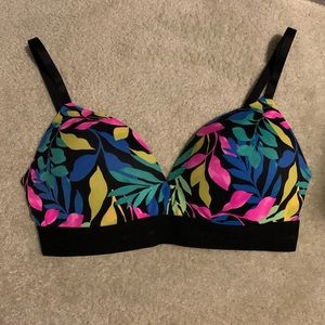 Pink push up floral bra